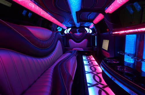 colorful LCD screens on limo